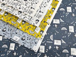大塚屋オリジナルプリント「文具好きのためのオックスプリント」ラミネート_拡大イメージ