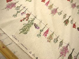 綿麻プリント 「モーメント・スワッグ」生成(綿かす残し)