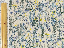 綿麻シーチングプリント「Botanical World」_拡大イメージ