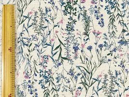 綿麻シーチングプリント「Botanical World」_拡大イメージ