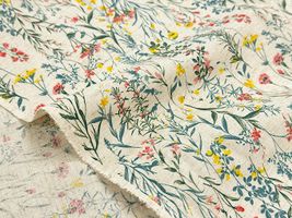 綿麻シーチングプリント「Botanical World」_拡大イメージ