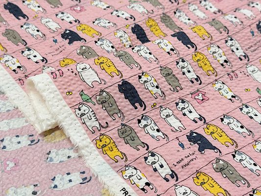 【現品限り特価】コットンこばやし 洗濯ねこのリップルプリント