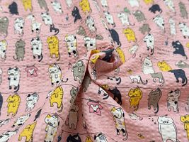 【現品限り特価】コットンこばやし 洗濯ねこのリップルプリント_拡大イメージ