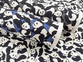 綿麻キャンバスブリント「パンダワールド」_拡大イメージ