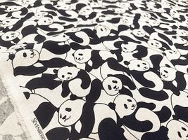 綿麻キャンバスブリント「パンダワールド」_拡大イメージ