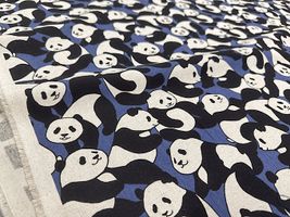 綿麻キャンバスブリント「パンダワールド」_拡大イメージ