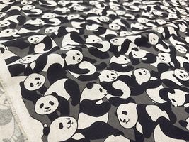 綿麻キャンバスブリント「パンダワールド」_拡大イメージ