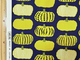 コットンこばやし アートなカボチャのコットンキャンバスプリントネイビー