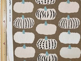 コットンこばやし アートなカボチャのコットンキャンバスプリントカーキベージュ