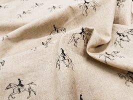 Exclusive Collection 乗馬の綿麻シーチングプリント_拡大イメージ