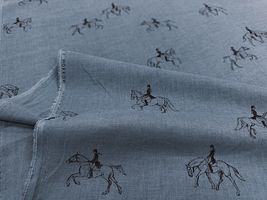 Exclusive Collection 乗馬の綿麻シーチングプリント_拡大イメージ