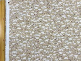 動物たちのふんわりダブルガーゼプリントベージュ