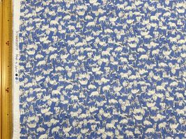 動物たちのふんわりダブルガーゼプリントブルー