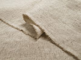 ナチュラルカラーの綿麻キャンバス無地生成(綿かす残し)