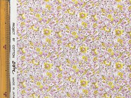 コットンこばやし やわらかなお花畑のブロードプリントピンク系
