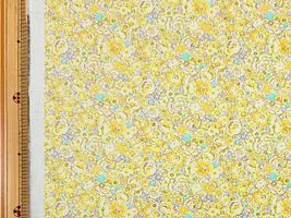 コットンこばやし やわらかなお花畑のブロードプリントイエロー系