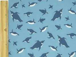 海飛ぶペンギンのクールクロスニットアクアブルー