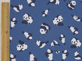 かわいいパンダのクールクロスニットミッドブルー