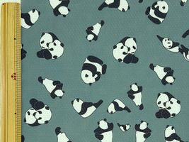 かわいいパンダのクールクロスニットブルーグレー