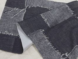 カジュアルパッチワークデニムのクールクロスニット_拡大イメージ
