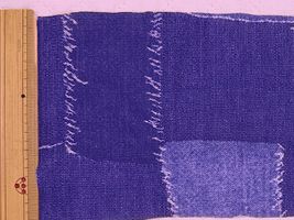 カジュアルパッチワークデニムのクールクロスニットデニムネイビー