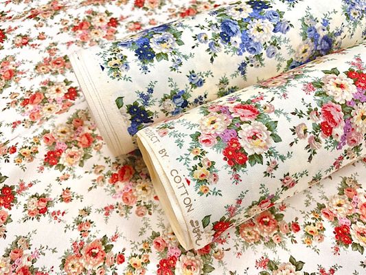 コットンこばやし エレガントブーケのツイルプリント