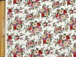 コットンこばやし エレガントブーケのツイルプリントピンク系