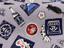 猫酒屋の和調スケアプリントグレー