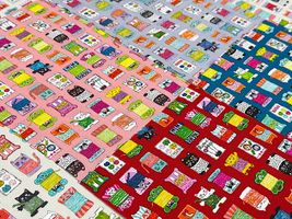 にゃんともかわいいシーチングプリント「猫の糸」_拡大イメージ