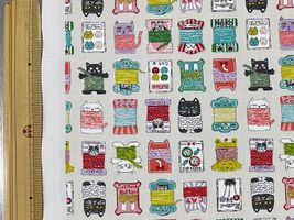 にゃんともかわいいシーチングプリント「猫の糸」_拡大イメージ
