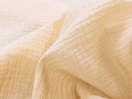 ニュアンスカラーの広幅ぽこぽこダブルガーゼアイボリー