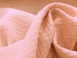 ニュアンスカラーの広幅ぽこぽこダブルガーゼくすみピンク