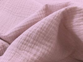 ニュアンスカラーの広幅ぽこぽこダブルガーゼくすみピンクラベンダー