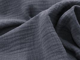 ニュアンスカラーの広幅ぽこぽこダブルガーゼくすみネイビー