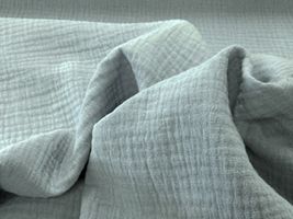 ニュアンスカラーの広幅ぽこぽこダブルガーゼくすみブルー