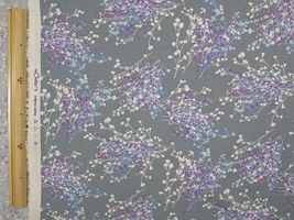 綿麻プリント 「モーメント・ジプソフィラ」グレー