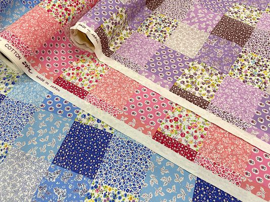 コットンこばやし 花柄パッチワーク調ブロードプリント