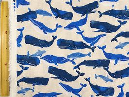 星の砂とくじらのダブルガーゼプリントアイボリー