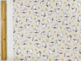 ノルウェージャンフォレストキャットのダブルガーゼプリントペールイエロー