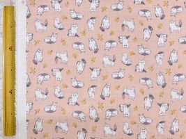 ノルウェージャンフォレストキャットのダブルガーゼプリントピンク