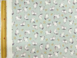 ノルウェージャンフォレストキャットのダブルガーゼプリントペールグリーン