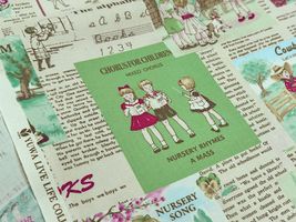 【現品限り特価】YUWAシャーティングプリント「Children's Daily Life」グリーン