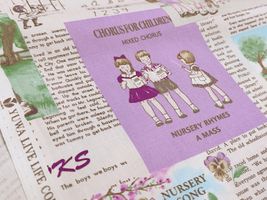 【現品限り特価】YUWAシャーティングプリント「Children's Daily Life」ラベンダー