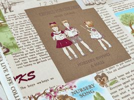 【現品限り特価】YUWAシャーティングプリント「Children's Daily Life」ブラウン