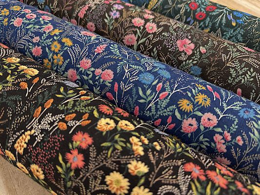 コットンこばやし 綿麻シーチングプリント「botanical flower」