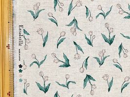綿麻プリント 「アンソレイエ・チューリップ」生成(綿かす残し)