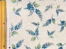 綿麻プリント 「アンソレイエ・ライラック」生成(綿かす残し)