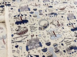 コットンこばやし綿麻キャンバスプリント「ニャンダーランド」_拡大イメージ
