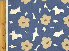 コットンこばやし 北欧調お花「あかね」のコットンキャンバスブルー