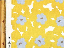 コットンこばやし 北欧調お花「あかね」のコットンキャンバスマスタード